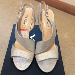 Silver fashion heels